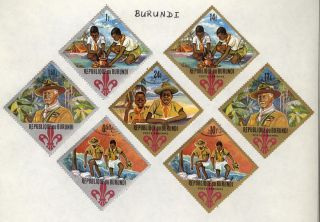 Scouting Stamps from Burundi Baden Powell Boy Scouts
