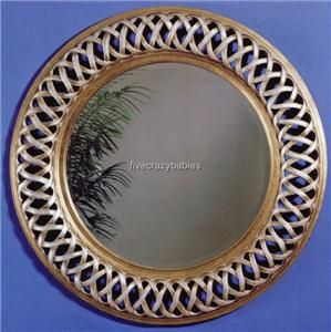 Large 45 Celtic Knot Round Wall Mirror Silver Gold Circle Twisted 