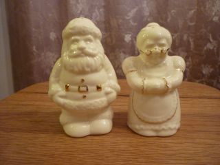 BAUM BROTHERS FORMALITIES MR MRS CLAUS SALT AND PEPPER SHAKERS IN GOLD 