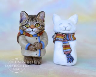 Audrey, Original One of a kind Dollhouse sized Tabby Maine Coon Cat by 