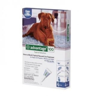 Bayer Advantage Flea Control Blue For Dogs Over 55 lb 4 pack