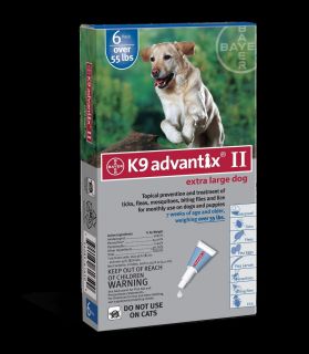 Bayer K9 Advantix II 12Month Supply Flea & Tick Control for Dogs Over 