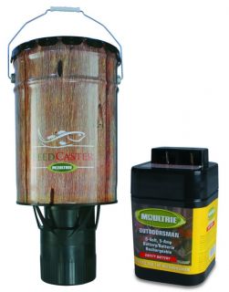 Moultrie Feeders 6 Gallon Automatic Pond Fish Feeder + 6V Rechargeable 