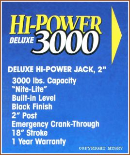 Barker Deluxe Hi Power 3000 Electric Tongue Jack Black