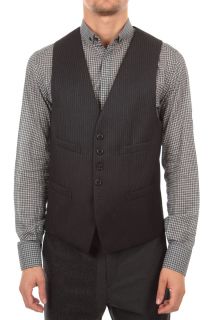 Neil Barrett New Man Vest Waistcoat SZ48 BGL53D Wool Charcoal Defect 