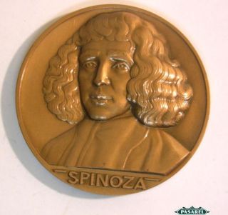 Fine Baruch Spinoza Bronze Medal by Pierre Turin 1976