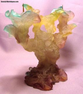 Exquisite Daum Crystal Pate de Verre Candleholder