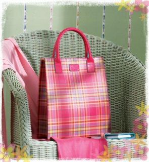   the chic and savvy traveler azalea tartan shown below sold separately