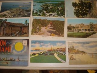   of 9 Vintage Florida Postcards Datona Miami Crystal River Barto