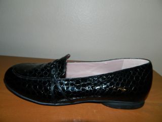 Beautifeel Black Croc Leather Patent Flats Loafers Womens Shoes 42 EU 