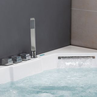 Ariel Bath AM156 Platinum Whirlpool Corner Tub White