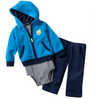 Carters Baby Boy 3 Piece Fleece Cardigan Set Warm Clothes 12 18 24 