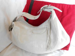   Gorgeous Metallic Silver Gray Leather Hobo Bag Made in Canada