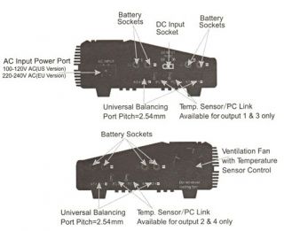 6s batteries ventilation fans keep everything cool and the each port 