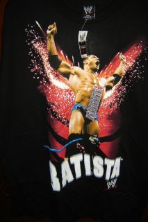 WWE Batista The Animal Wrestling Black Adult XXL 2XL T shirt NEW W 