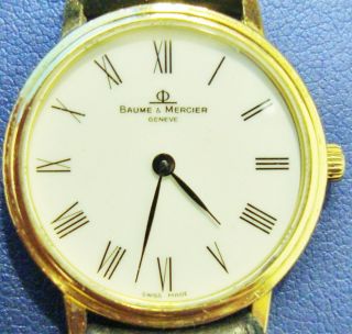Genuine Vintage Baume Mercier 18K Gold Womens Watch