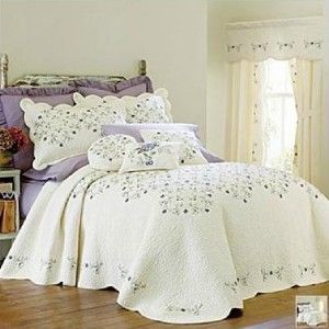 New  Jasmine Queen Bedspread Cotton Quilt Style Handcrafted 
