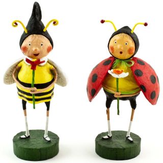   Ladybug Lady Bug Bumble Bee Figurines Spring Summer Figures Set
