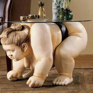 Design Toscano Basho The Sumo Wrestler Round Sculpture Table DB378001 