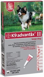 K9 Advantix II Flea and Tick Drops for Dogs 21 to 55 Pound with free 