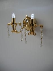   Miniature Battery Operated LED 1 12 Crystal Sconce LCR 781