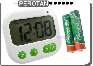 LCD dual alarm travel desktop vibration clock/ count down timer