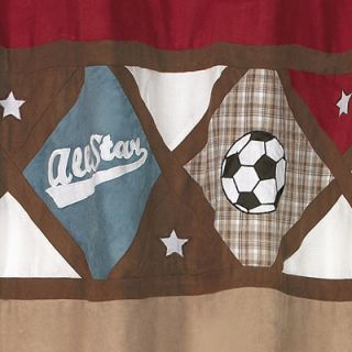 Allstar Soccer Football Basketball Kids Shower Curtain