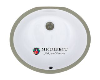 Mr Direct UPM Undermount Porcelain Bathroom Sink