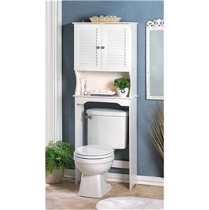 Bathroom Storage Shelf Cabinet Over Toilet Space Saver White Nantucket 
