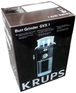 New Krups Electric Coffee Bean Grinder Burr Mill Black GVX1