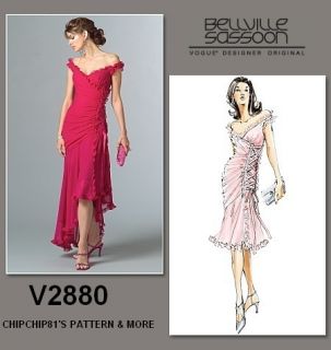 Vogue Bellville Sassoon V2880 Misses Evening Tango Dance Dress 