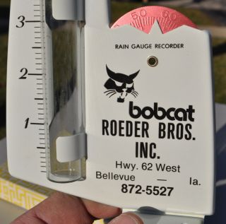    1960s Original Bobcat Skid Steer Rain Guage Sign Bellvue Iowa w Box