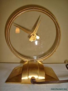 Vintage Jefferson Golden Hour Mid Century Modern Electric Shelf Clock 