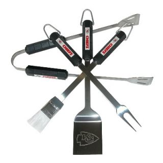   Chiefs Bar B Q Grill Utensil Cooking Tool Set 4 PC NFL Fan Gift