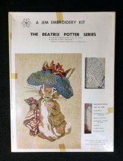 Beatrix Potter Benjamin Bunny Vintage Jem Crewel Embroidery Kit New 
