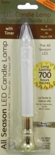 LED Candle Lamp Battery Operated 700 Hours w Timer 8 Hours on 16 Hours 