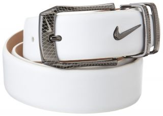 Nike Golf Belts Mens Laser Etched Buckle Belt White Size 36