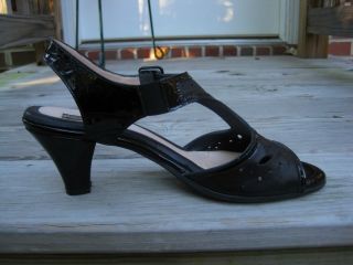 Beautifeel Adele New Black Leather and Patent Pumps Sandals 41 10 