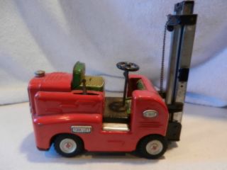 Vintage Japan Litho Battery Operated Tin Fork Lift 1950s Toy s 1002 