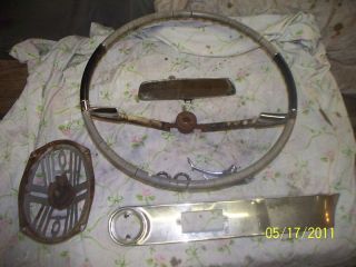 Lot 1957 1958 Cadillac Steering Wheel Int Chrome Pieces