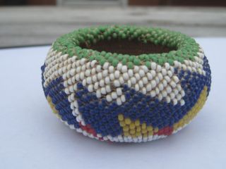 NATIVE AMERICAN QUILL BEADED BASKET ARTIFACT   UNIQUE