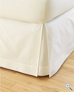 Tailored Bed Skirt Dust Ruffle Pleated 14 Drop Beige White Full Queen 