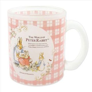 Beatrix Pottery Peter Rabbit Glass Water Cup Check Pink