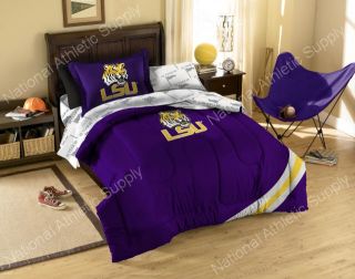 lsu tigers twin comforter sheets sham bed in a bag