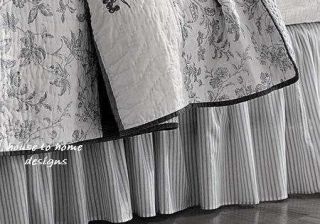French Brighton Black Stripe Dust Ruffle Bedskirt Queen