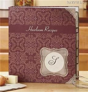 Monogram Heirloom Recipe Keeper Hardcover Binder Recipe Cards Page 