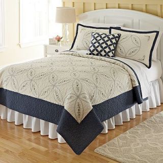 Home Classics Full Queen Emma Quilt Bedspread Coverlet Blue