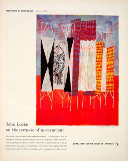 1950 Ad John Locke Voting Booths Ben Shahn Art Container Corporation 