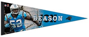 Jon Beason Signature Series Carolina Panthers NFL Premium Felt Pennant 