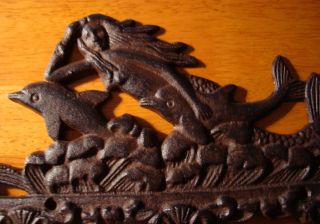 GORGEOUS MERMAID & DOLPHINS TOWEL HOOK PLAQUE SIGN Nautical Beach Home 